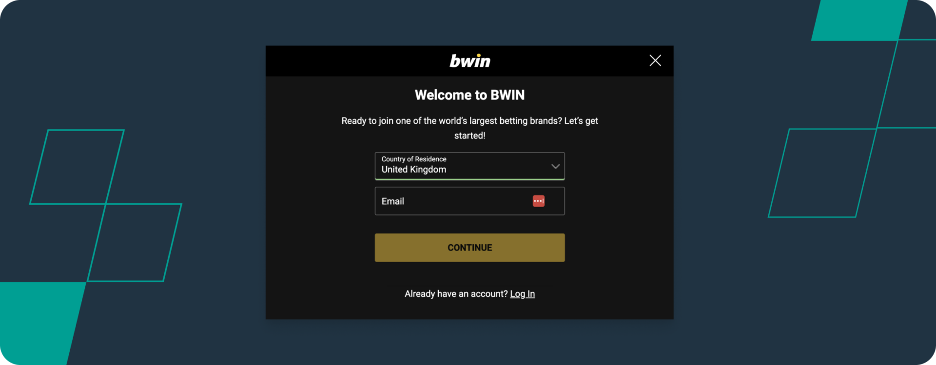 bwin Registration Screenshot