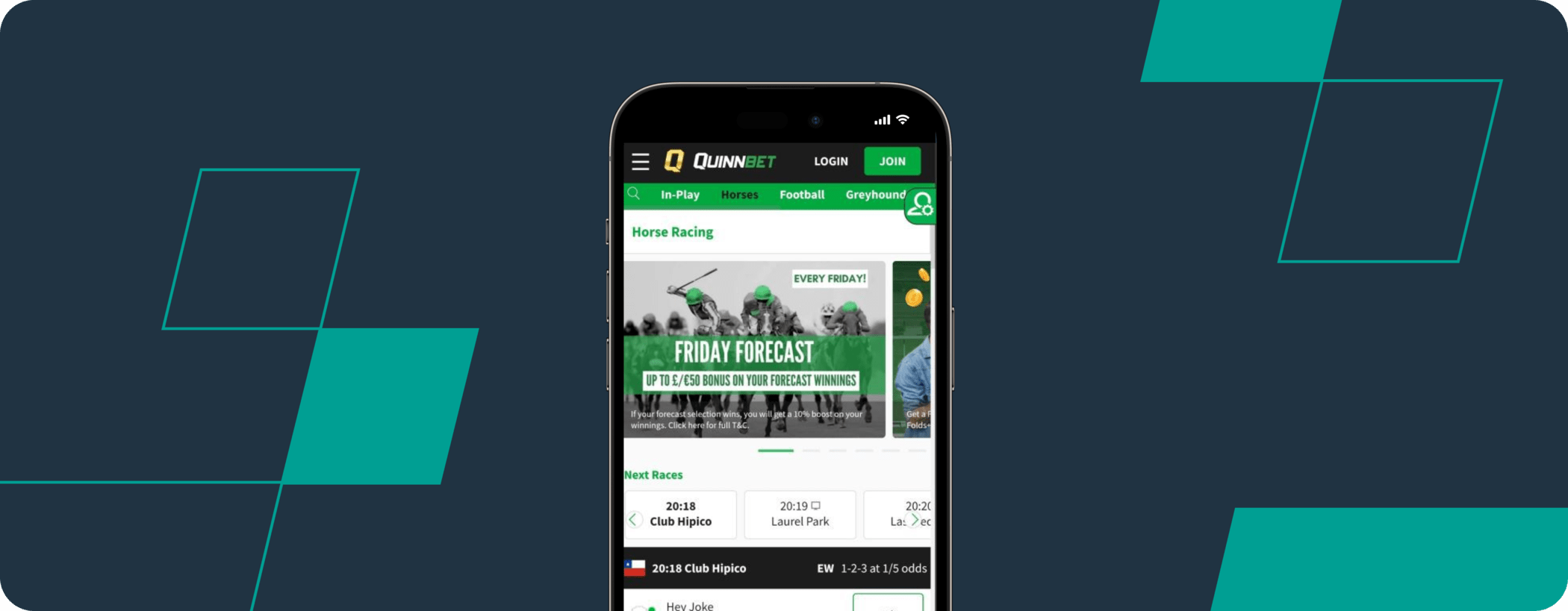 quinnbet horse racing app screenshot